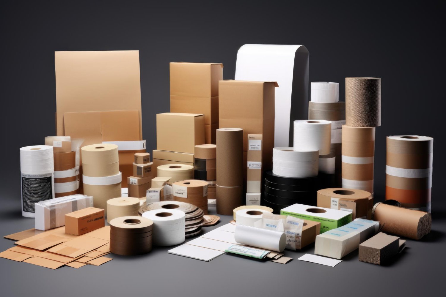 Speciality industrial paper rolls, boxes, and multiwall materials