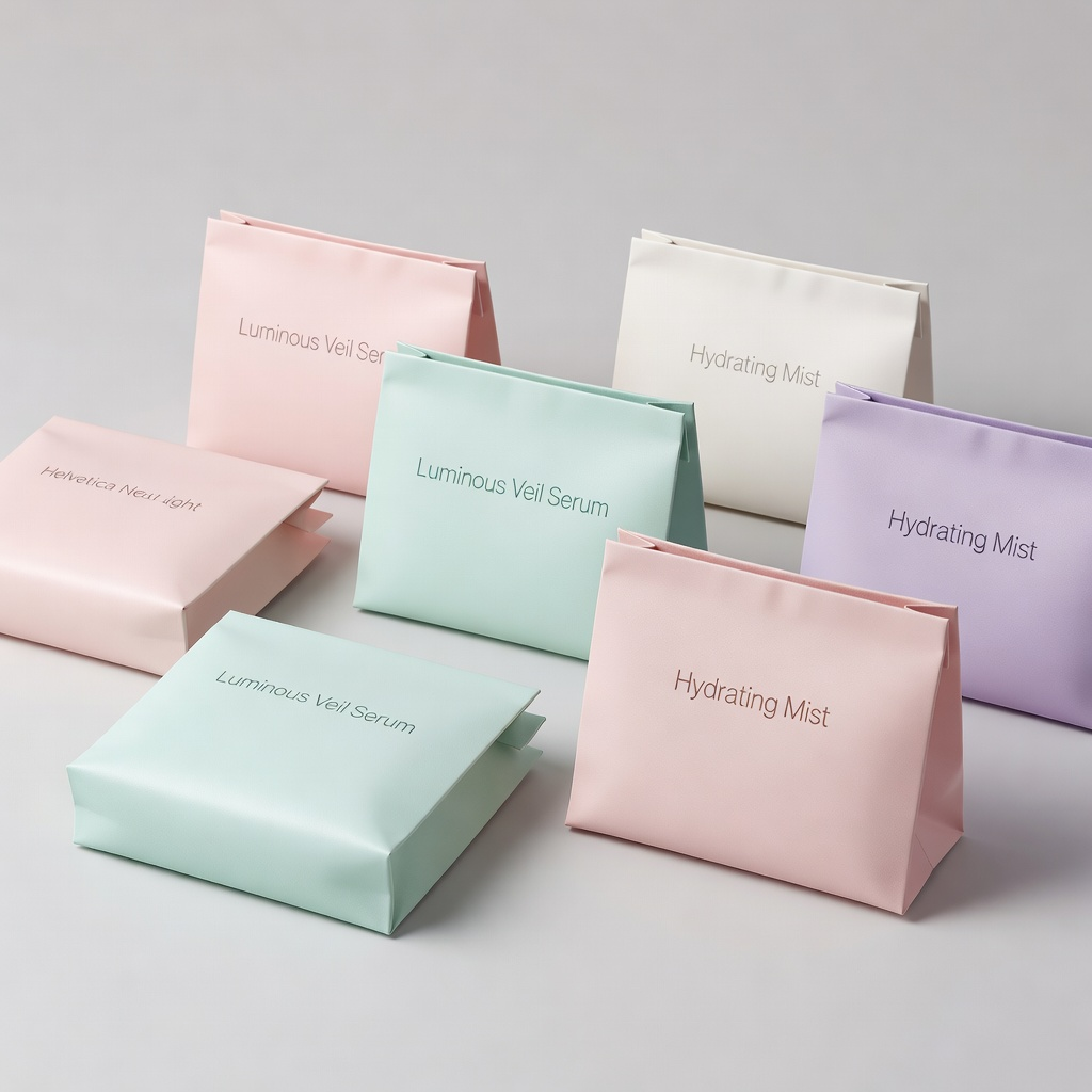 Pastel-toned cosmetics packaging bags